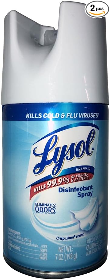 Lysol Disinfectant Spray, Crisp Linen, 7 Ounce (Pack of 2)
