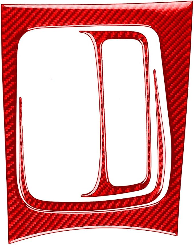 Gear Shift Surround Interior Decals Fit for Dodge Charger 2011-2023 | Red Real Carbon Fiber|Accessories|for Dodge Charger/Chrysler 300 2011-2023|Thick Overlay|Anti-scratch