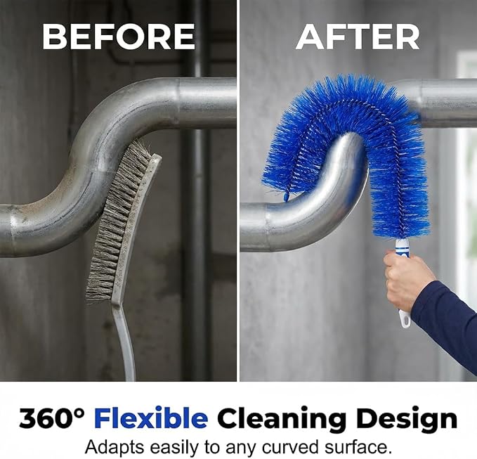 Fan Cleaning Brush, 2026 New Bendable Microfiber Head Dusting Brushes, Reusable Fan Cleaner Brush Dust Remover for Electric Fans, Air Conditioning, Car Vents and Blind，Blue：48cm