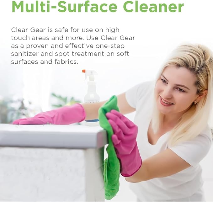 Clear Gear Gym Disinfectant Mat Cleaner, and Gym Equipment Deodorizer for Sports Equipment and Fitness Centers - EPA-Registered, Hospital Grade Disinfectant, Made in USA - (4) 1 Gallon Bottles