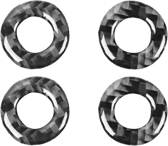 Real Carbon Fiber Trim for Dodge Charger Chrysler 300 Accessories | for Charger 2011+ Chrysler 300 2011-2023 Door Lock Ring Sticker Interior Thick Overlay Decal