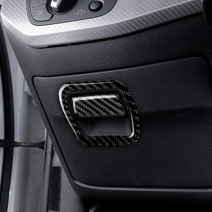 Real Carbon Fiber Trim for Audi Accessories | for B9 A4 S4 A5 S5 2017-2019 / RS5 2018 2019 Dash Driver Side Storage Box Handle Interior Thick Overlay Decal