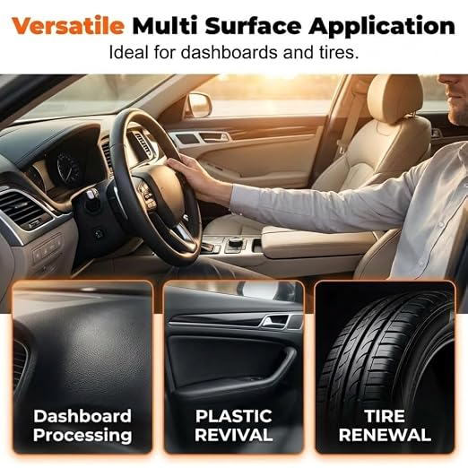 Auto Plastic Restorer Kit, 2026 New Car Plastic Restorer, Automotive Black Lotion for Dashboard, Multi Functional Dashboard Polish for Car Interior Care (1)