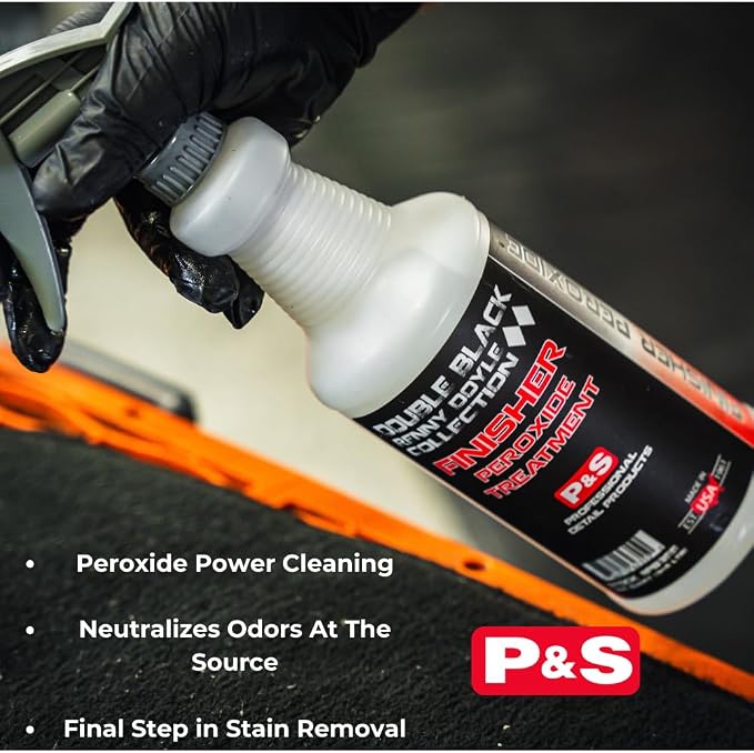 P & S PROFESSIONAL DETAIL PRODUCTS Finisher Peroxide Treatment – Odor & Stain Eliminator, Breaks Down Organic Residue, Reduces Re-Soiling, No Chemical Residue - 1 Gallon