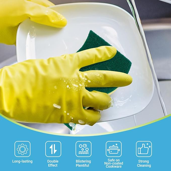 AIDEA Sponges Kitchen-24Count, Heavy-Duty Scrub Sponges, Sponges for Dishes | Sponge for Non-Coated Cookware, Scrubbing Power for Tough Messes, Cleaning Sponge for Kitchen, Bathroom, Household