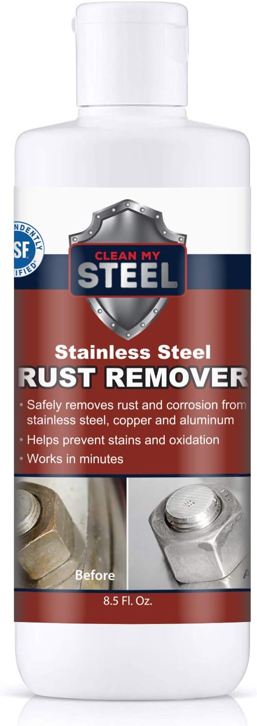 CLEAN MY STEEL Stainless Steel Rust Remover Cream 8.5 oz | NSF certified rust remover cream. Safe for home appliances and sinks
