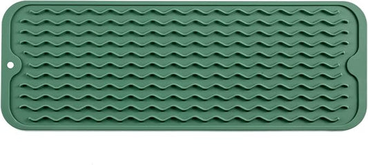 MicoYang Silicone Dish Drying Mat for Multiple Usage,Easy clean,Eco-friendly,Heat-resistant Silicone Mat for Kitchen Counter,Sink,Bar,Bottle,or Cup Green M 17 inches x 6 inches