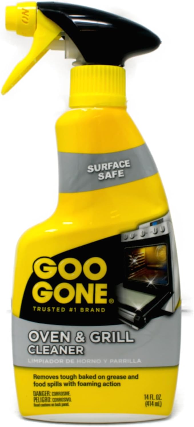Goo Gone Oven & Grill Cleaner, Surface Safe, Removes Tough Baked-On Grease & Food Spills, Foaming Action, 14 fl oz