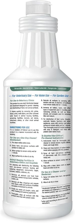 REScue One-Step Ready-to-Use Disinfectant Cleaner & Deodorizer – For Veterinary Use, Animal Shelters, Pet Foster Homes, Kennels, Litter Box – 32 Ounce RTU (6 Pack)