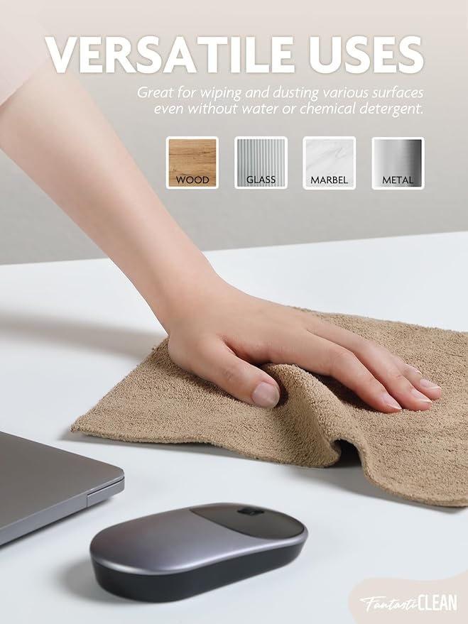 Fantasticlean Kitchen Towels Roll, 80 Sheets, 10'' (Pink,Grayish,Beige,Tan) | Tear-away Dish Towels for Kitchen, Ultra Absorbent, Lint-free, Premium Microfiber Cleaning Cloths, for All-Purpose Cleaning