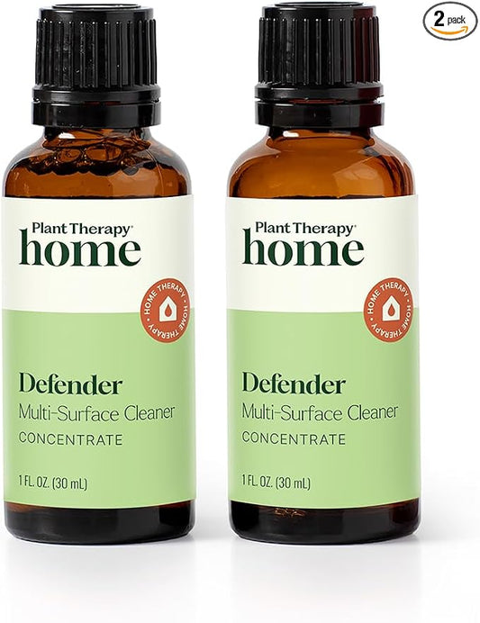 Plant Therapy Home Defender Blend All Natural Multi-Surface Cleaner Concentrate, Use to Clean Countertops, Stovetops, Tile, Microwave, 30 mL (2-Pack)