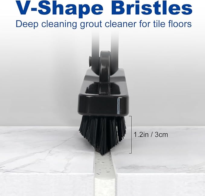 CELOX Grout Brush with Long Handle, Tile Grout Cleaner Brush for Tile Floors, for Shower Tile, for Cleaning Grout