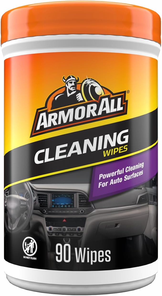 Armor All Car Cleaning Wipes, 90 Count Canister, Car Wipes | Lint-free car dashboard cleaner for dashboards, vinyl, clear plastics, carpet and fabric; not for glass or leather