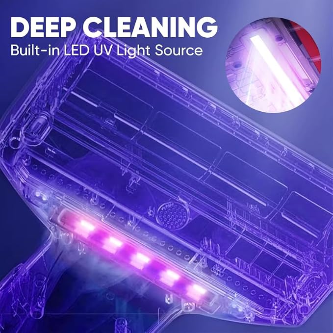 RAINPOT Saker Powerful UV Bed Vacuum Cleaner| Mattress Vacuum Cleaner with Hot Air| 14kPa Suction Power with HEPA Filtration| High-Frequency Tapping & Smart Dust Sensor for Bed,Couch,Fabric Cleaning