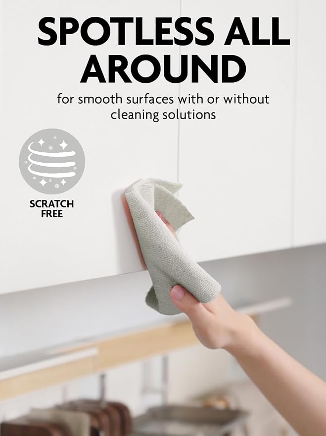 Fantasticlean Kitchen Towels Roll, 40 Sheets, 10''x 10'' (Beige, Grayish) | Tear-away Dish Towels for Kitchen, Ultra Absorbent, Lint-free, Premium Microfiber Cleaning Cloths, for All-Purpose Cleaning