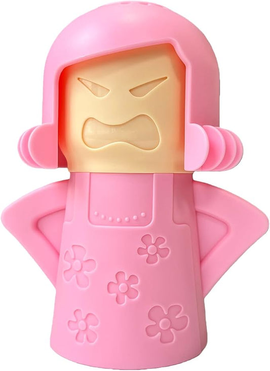 Angry Mama Microwave Oven Steam Cleaner, Angry Mom Microwave Cleaner, Just Add Vinegar and Water, Cut Cleaning Time by Half (Pink)