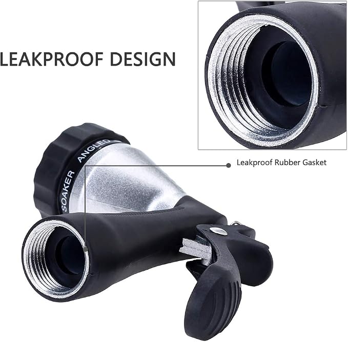 GREEN MOUNT Water Hose Nozzle Spray Nozzle, Metal Garden Hose Nozzle with Adjustable Spray Patterns, Perfect for Watering Plants, Washing Cars and Showering Pets