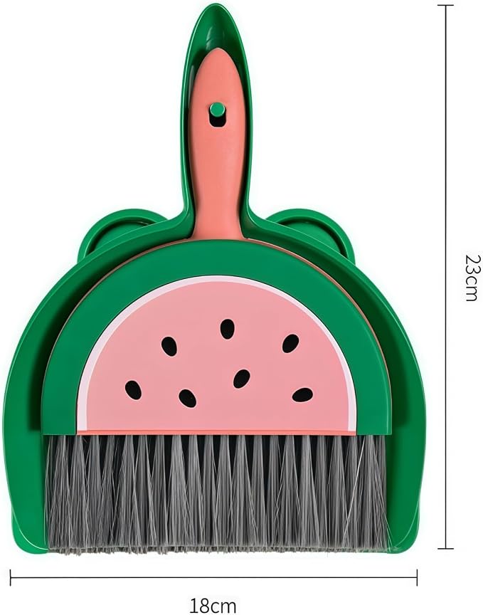 1Pcs Small Broom and Dustpan Set Cute Little Yellow Green Hand Mini Broom and Dustpan Set for Home Sofas Kitchen Countertops Storage Shelves Bathrooms Pet Areas