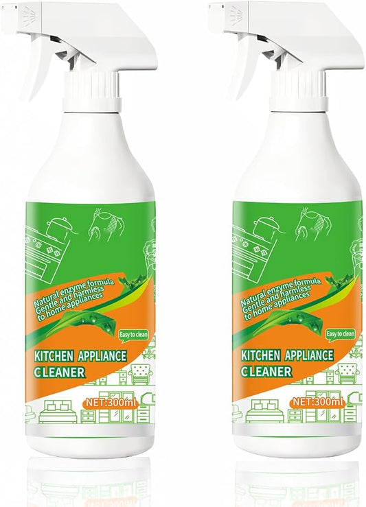 10.56oz Fly Natural Cleanse Formula to Household Appliances, Kitchen Heavy Duty Degreaser Foam & Stubborn Stain Remover, Kitchen Counter Cleaner Spray for Hold,Oven,Stove,Range Hood(2PCS)