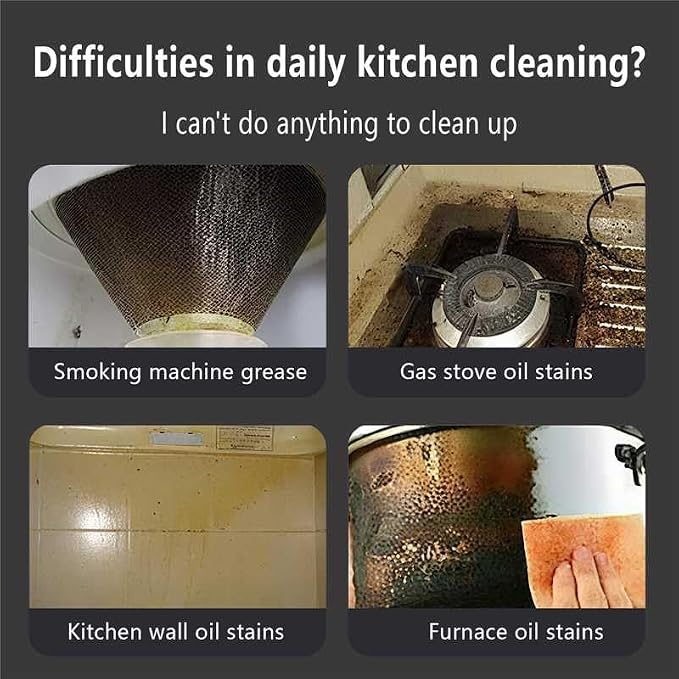 120ML Gas Range Cleaner Degreaser,Effective Clean Up Kitchen Oil Stains,Grease & Grime Remover, Kitchen Cooktop Cleaning Spray