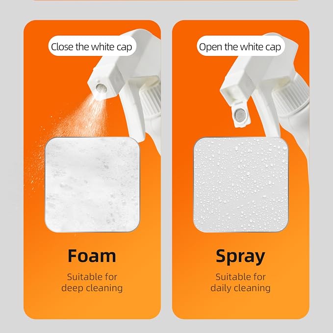 Lemon Bathroom & Shower Cleaner, Effective Daily Maintenance, Dual Foam & Spray Nozzle, All-Purpose for Tub, Faucet, Toilet, Tile, Sink, Glass & Wall(17.64 fl oz 1 Bottle)