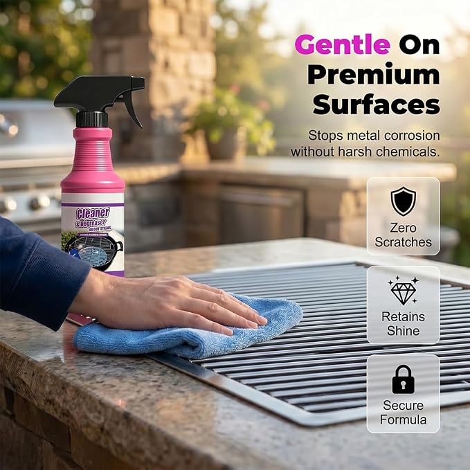 Heavy Duty Grill Degreaser, 2026 Upgrade Multi Purpose Fast Acting Heavy Duty Grill Cleaner Spray, Grease Remover Cleaning Spray for Kitchen, Oven, Outdoor Grill (2)