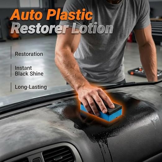 Auto Plastic Restorer Kit, 2026 New Car Plastic Restorer, Automotive Black Lotion for Dashboard, Multi Functional Dashboard Polish for Car Interior Care (1)