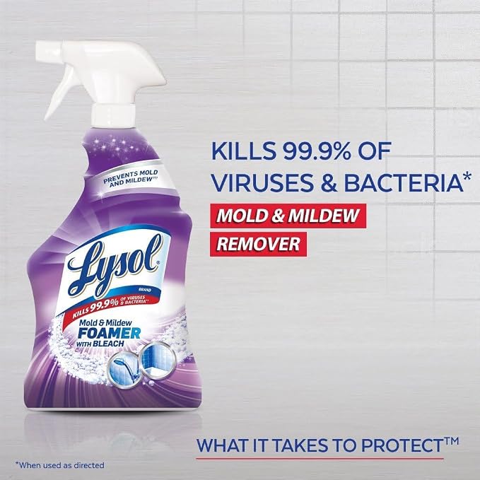 Lysol Mildew Remover Spray with Bleach, 32 Ounce (Pack of 12)