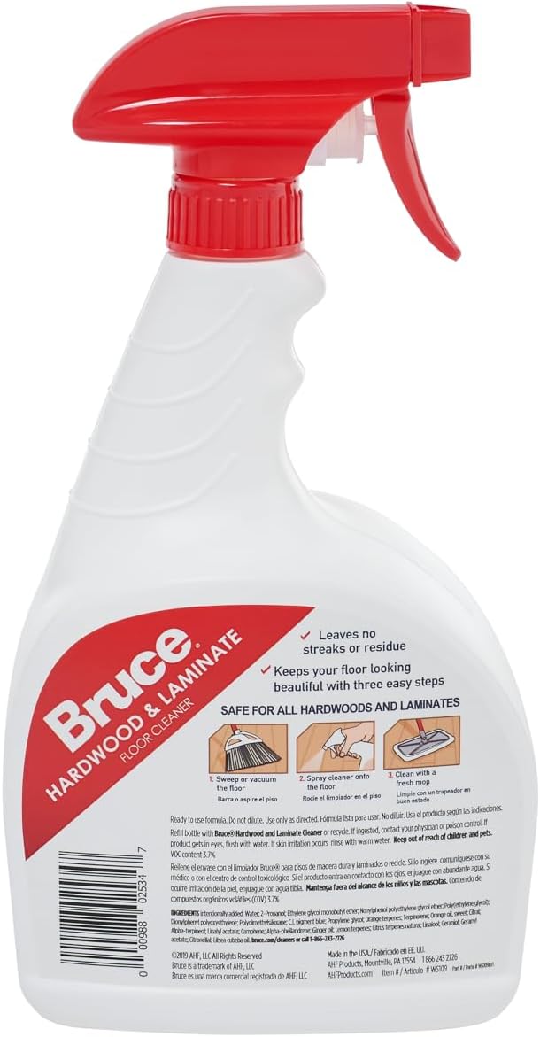 Bruce Hardwood & Laminate Floor Cleaner 32 oz Fast Drying and Residue Free