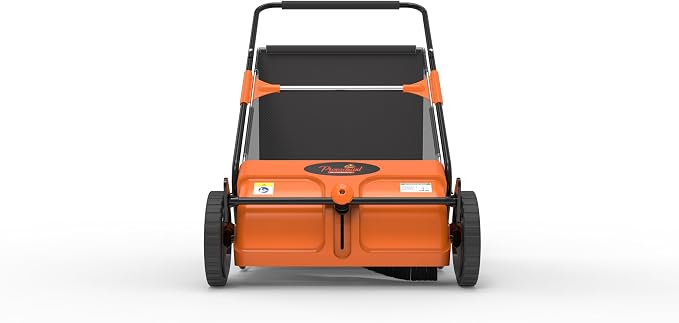 21-Inch Push Lawn Sweeper, Quick Dump & Dustproof Yard Sweeper for Leaves and Grass, Adjustable Height with Large Hopper Bag