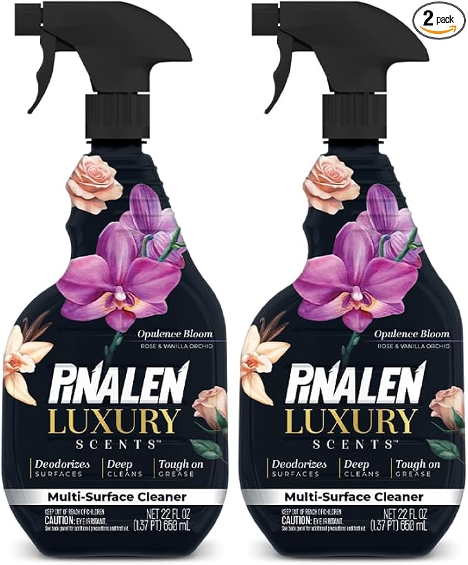PINALEN Luxury Scent Multipurpose Cleaning Spray - Opulence Bloom - (2 Pack) 22 fl oz - All Purpose Cleaner for Kitchen, Bathroom & Surfaces