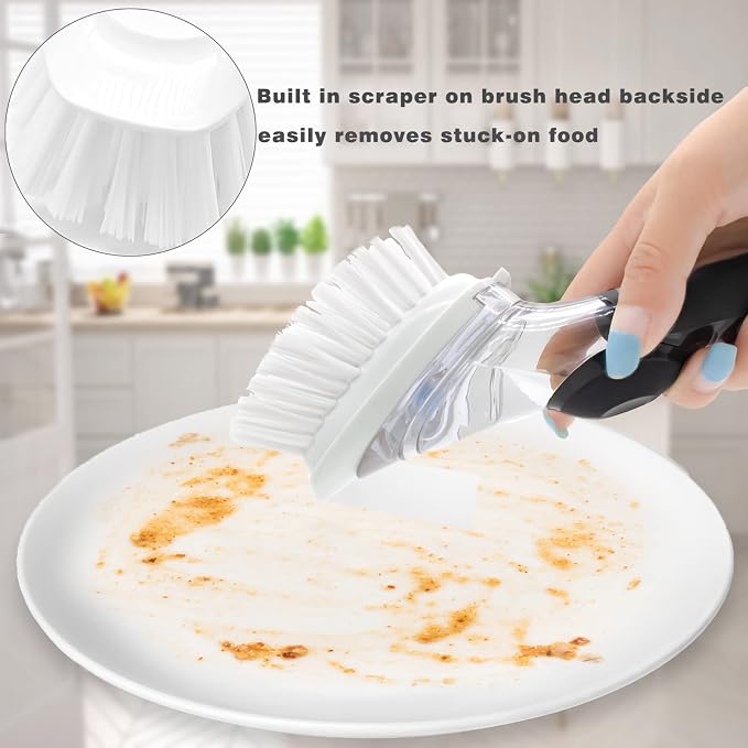 Brush Refills for OXO Dish Brush - 8 Pack Dish Brush Cleaning Soap Dispensing Head Replacement for Scrubber (White)