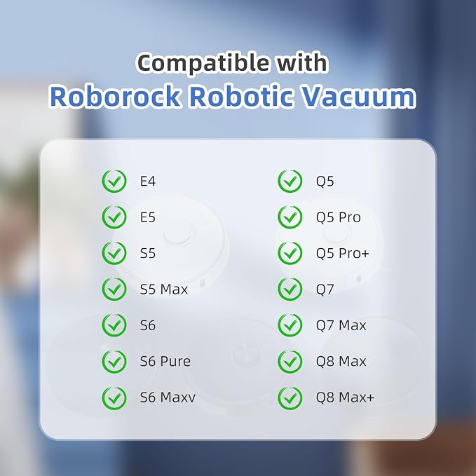 SONGRUI Mop Pads Compatible for Roborock Q5 Pro, Q8 Max, Q7 Max, S5 Max, E4 | E5, S5, S6, S6 Pure, S6 MaxV, Q5, Q5 Pro+, Q7, Q7 Max, Q8 Max+ Vacuum Robots 4 Pcs Microfiber Spare Refill Kit