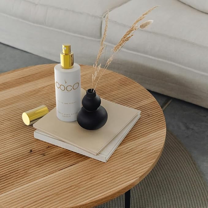COCO by Stone 5oz All-in-One Spray Amber Fabric & Room Mist | Shake-and-spray formula for fabrics, pillows, clothing, and rooms with a warm Amber fragrance. Vegan & cruelty-free.