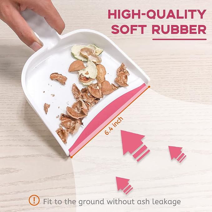 Small Broom and Dustpan Set, Small Dustpan and Brush Set, Mini Dust pan and Brush, Hand Broom and dust pan, Mini dustpans are Ideal for Cleaning Little Areas Like desks, Kitchens, pet Rooms. (2 Set)