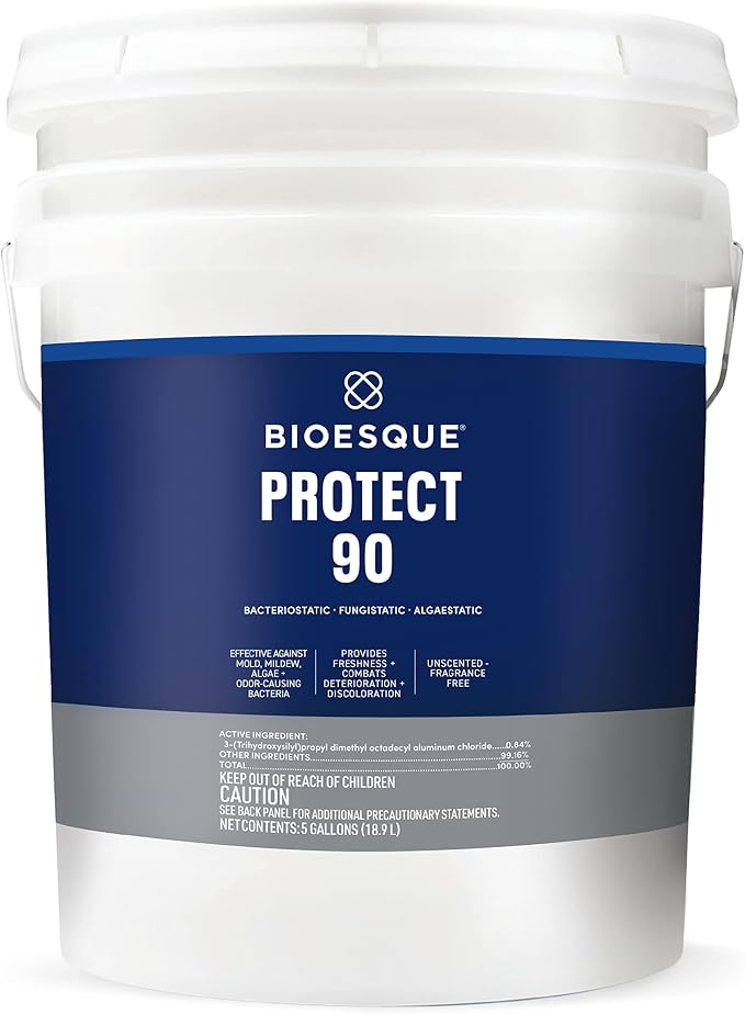 Bioesque Protect 90, Bacteriostatic, Fungistatic, Algaestatic Formula, Effective Against Mold, Mildew, Algae, & Odor Causing Bacteria, 5 Gallon (Pack of 1)