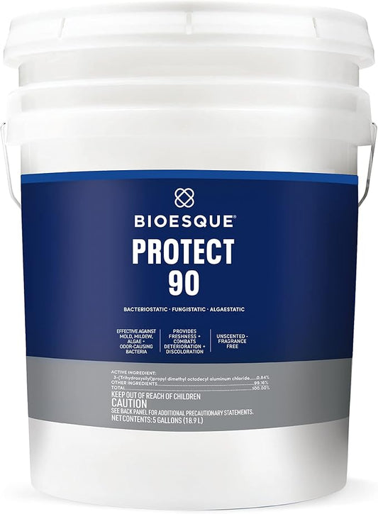 Bioesque Protect 90, Bacteriostatic, Fungistatic, Algaestatic Formula, Effective Against Mold, Mildew, Algae, & Odor Causing Bacteria, 5 Gallon (Pack of 1)