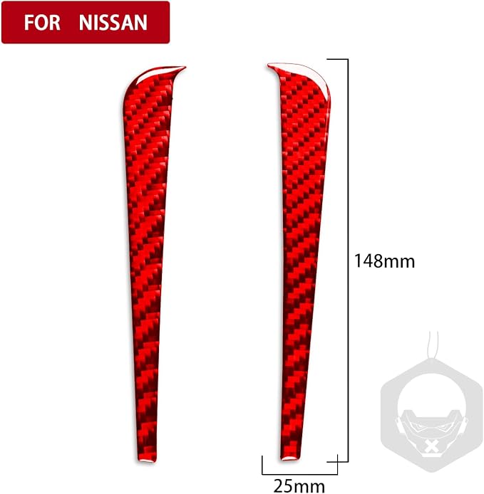 Red Real Carbon Fiber Trim for Nissan Rogue Accessories | for 2014-2020 / Rogue Sport 2017-2022 Navigation Display Side Strip Sticker Interior Thick Overlay Decal