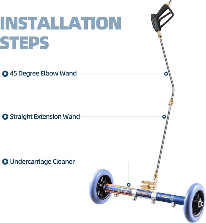 Undercarriage Pressure Washer Attachment, 16" Water Broom, Power Washer Accessories with 4 Nozzles, 3 Extension Wands, QC Anti-Fog Goggles, 4000PSI
