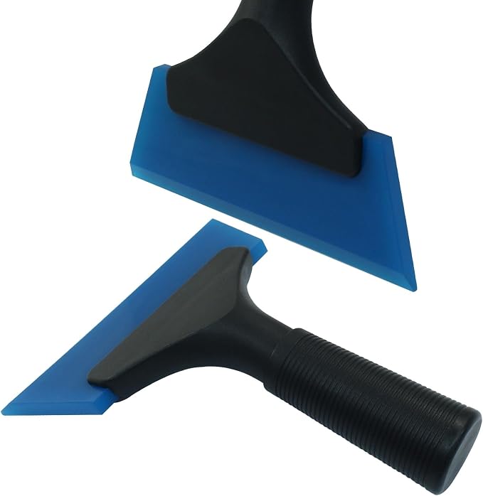 Hordion 2Pcs Small Squeegee 5" Rubber Blade Window Tint Squeegee Blue | Mini Wiper for Car Windshield Mirror Shower Auto Cleaning