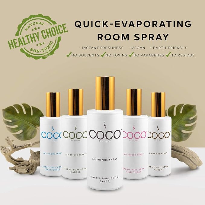 COCO by Stone 5oz All-in-One Spray (Black Currant) Shake & Spray Formula for Fabric, Pillows, Interiors, Clothing, Home Fragrance Accessories, Room Perfume, Room Deodorizer, Vegan & Cruelty-Free