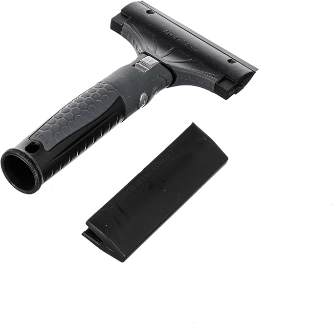 UNGER Commercial ErgoTec Ninja 4" Glass Window Scraper EN100 | Anti-slip handle; Adjustable Angle for Efficient Window Cleaning; hand or telescopic pole cleaning; Safety Cap