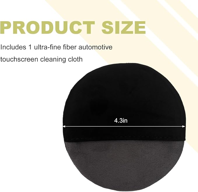 Car Screen Cleaner, 4.33"×4.33" Round Auto Touch Screen Cleaner Microfiber Cleaning Pad, Scratch-Free Microfiber Cleaning Wipe for Vehicle Dashboard LCD Display Laptop