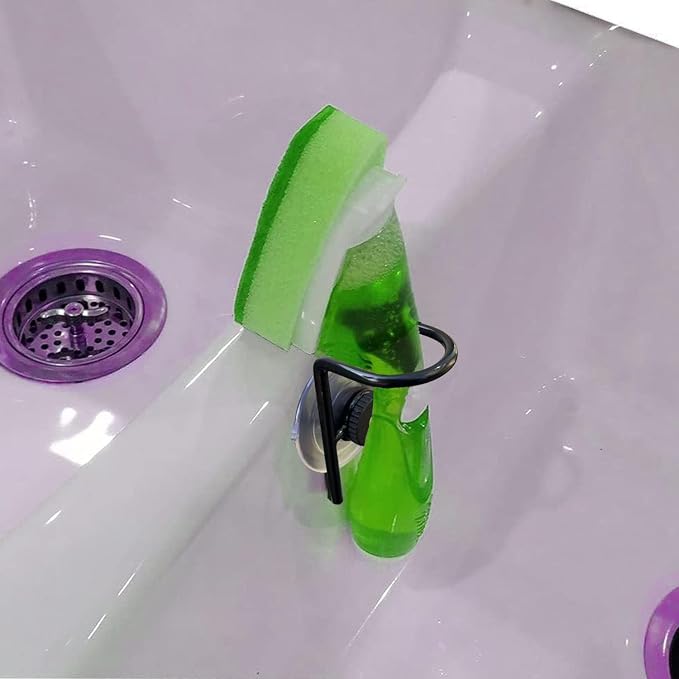 Soap Dispensing Palm Brush Holder for Kitchen Brush Dish Brush with Soap Dispenser Pot with a Traceless Suction Cup (Closed Brush Holder)