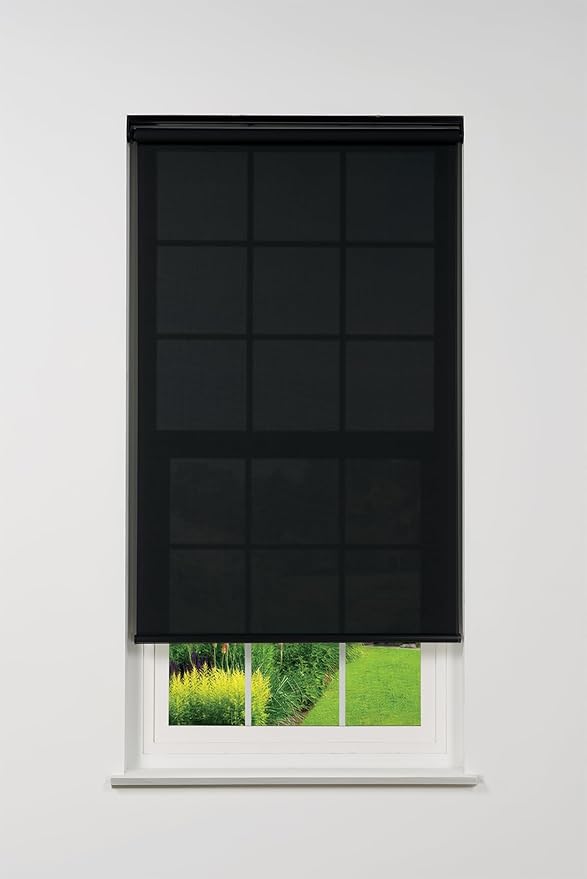 Cordless 5% Solar Screen Standard Roller Shade, Black 41 W x 66 H (Arrives 1/4" Narrower)