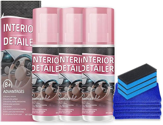 Polishing Cleaner Car Interior, 2026 Upgrade Car Interior Cleaner Spray, All Purpose Car Interior Detailer Cleaner for Dashboards, Seats, Leather, Plastic (3PCS)