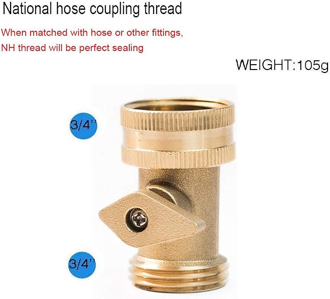 HQMPC Heavy Duty Brass Shut Off , Brass Water hose valve On/Off valve garden hose Connector (2PCS) +4 Extra Pressure Washers
