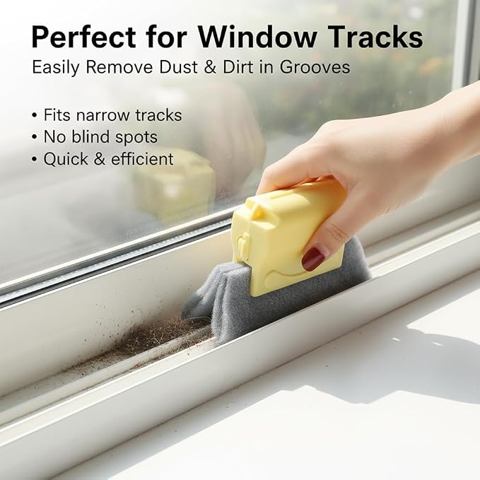 Window Sill Cleaner Tool, 13 Pcs Window Track Cleaning Tools Set, Deep Clean Groove Gap Cleaning Brush Kit for Window Tracks, Sliding Doors, Tile Lines, Car Vents, Keyboards