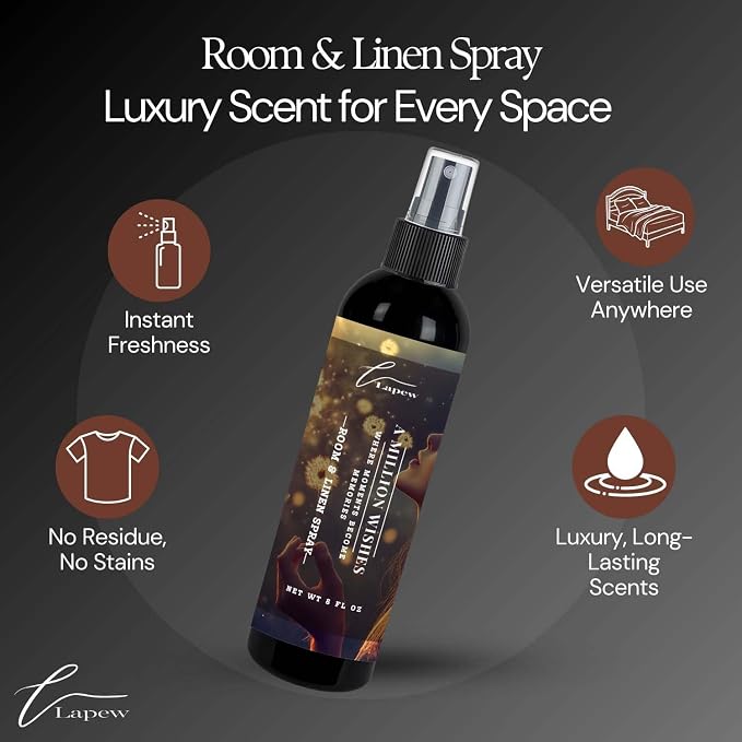 Lapew Room & Linen Spray | Fragrance Mist for Home, Car & Office | Fabric & Air Freshener | Neutralizing Mist | Made in USA | A Million Wishes