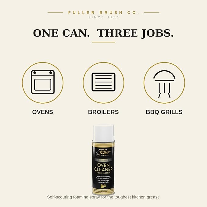 Fuller Brush Heavy Duty Oven Cleaner Spray - Fume Free, Self-Scouring Foam Cuts Baked-On Grease in 10 Min - No Harsh Smell, Minimal Scrubbing - Ovens, Broilers, Grills & Stainless Steel, 14 oz USA